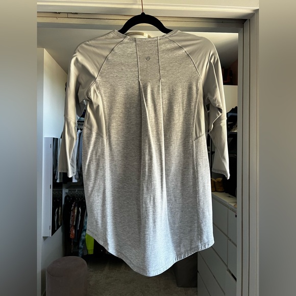 Lululemon 3/4 length sleeve top - heathered gray - Picture 2 of 2
